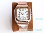 Swiss Replica Santos De Cartier White Dial Rose Gold Watch 40mm